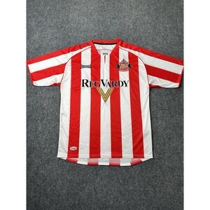 Mens Soccer Lonsdale Sunderland AFC Red White Stripe Jersey, Size M
